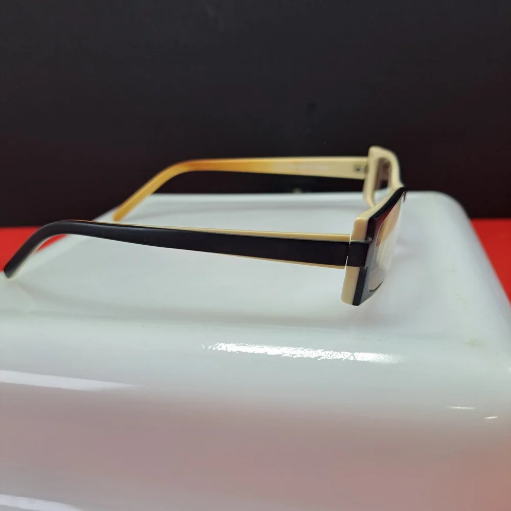 Bebe Rock-it Eyeglasses Womens 52-15-140 Black Tan Excellent Rectangular Frames